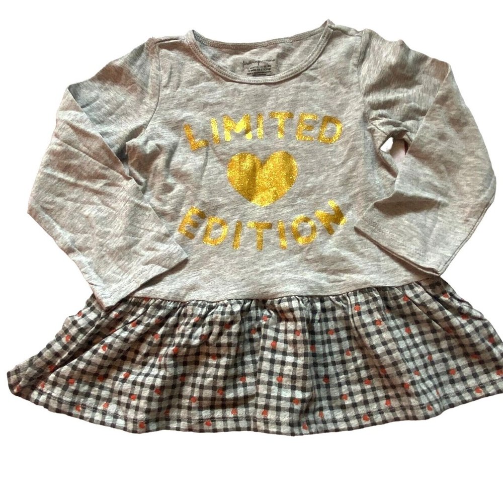 First Impressions girls long sleeve light weight shirt-gray-size 12 months-NWT